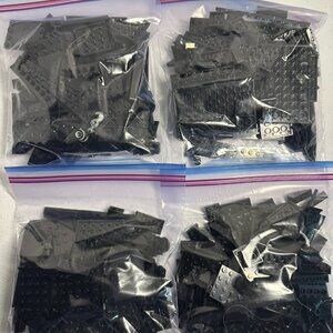 Genuine LEGO Bulk Lot - Bag of 100 Black Pcs Various Szes & Shapes-No Mini Figs